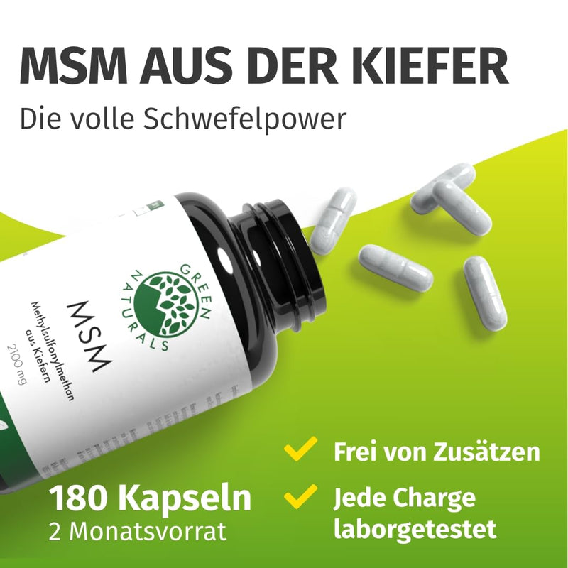 [Australia] - MSM capsules high dose - 2100 mg methylsulfonylmethane from pine trees per daily dose - 180 capsules 
