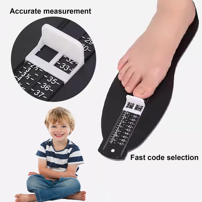 [Australia] - EEPLUYTY Foot Measurer, Black Foot Gauge, Kids Adults Foot Gauge-European and British, Suitable for Measuring Feet of Children and Adults, 18-47 (Comes with Tape Measure) 