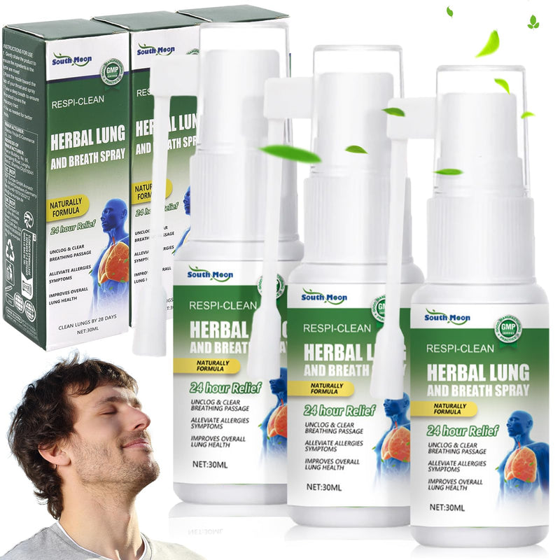[Australia] - Herbal Lung Spray Pack of 3, Lung Cleansing Spray, Respiratory Herbal Lung Cleansing Spray, Herbal Lung Cleansing Spray, Suitable for Daily Use 