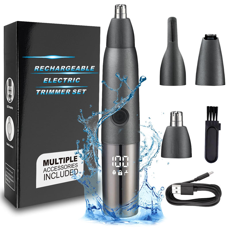 [Australia] - Golgner 3 in 1 nose hair trimmer, painless nose hair remover, nose hair trimmer, beard trimmer, ear hair trimmer, nose trimmer, IPX7 waterproof with LED display, for men and women 