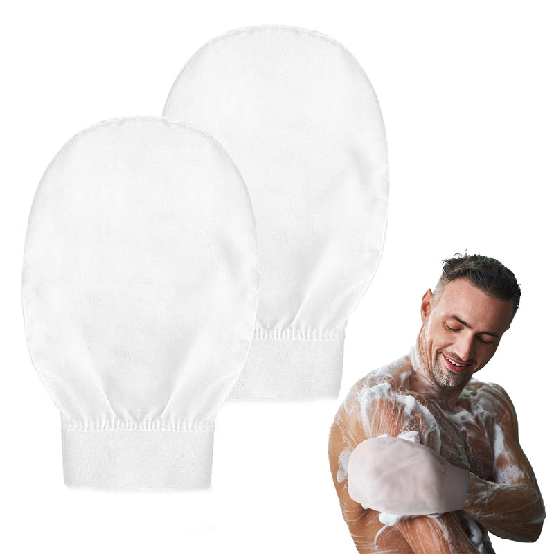 [Australia] - Exfoliating Gloves Pack of 2 Silk Gloves Exfoliating Exfoliating Gloves Body for All Skin Types Suitable for removing dead skin cells 