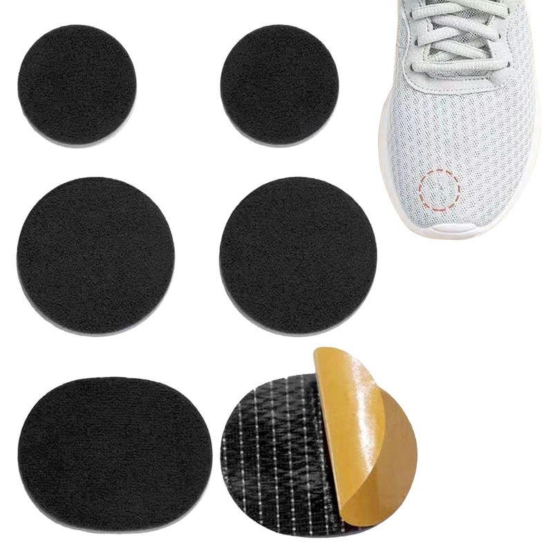 [Australia] - Self-adhesive repair patches, pack of 6 shoe heel repair shoe hole repair patch round self-adhesive heel patch self-adhesive shoe heel protection for sports shoes, fabric shoes (black). 