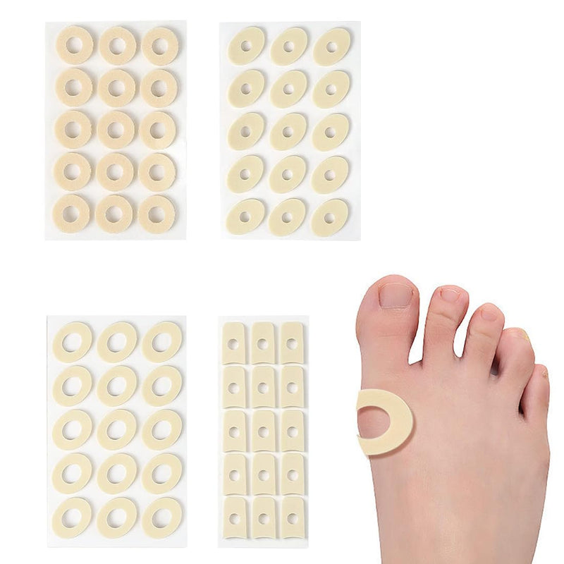 [Australia] - WMUVAZA Corn Plasters, 120 Pieces Soft Latex Foam Self-Adhesive Callus Pads, Friction Protection, Reduces Foot and Heel Pain, Soft Latex Foam Foam Callus Cushion 