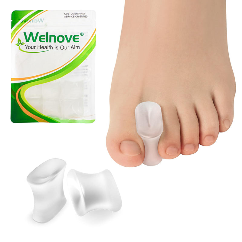 [Australia] - Welnove Upgraded Gel Toe Separators - 8-Pack Aloe Vera Extract Infused Silicone Toe Spacers for Straightening Overlapping Toes, Calluses (Large Size) 