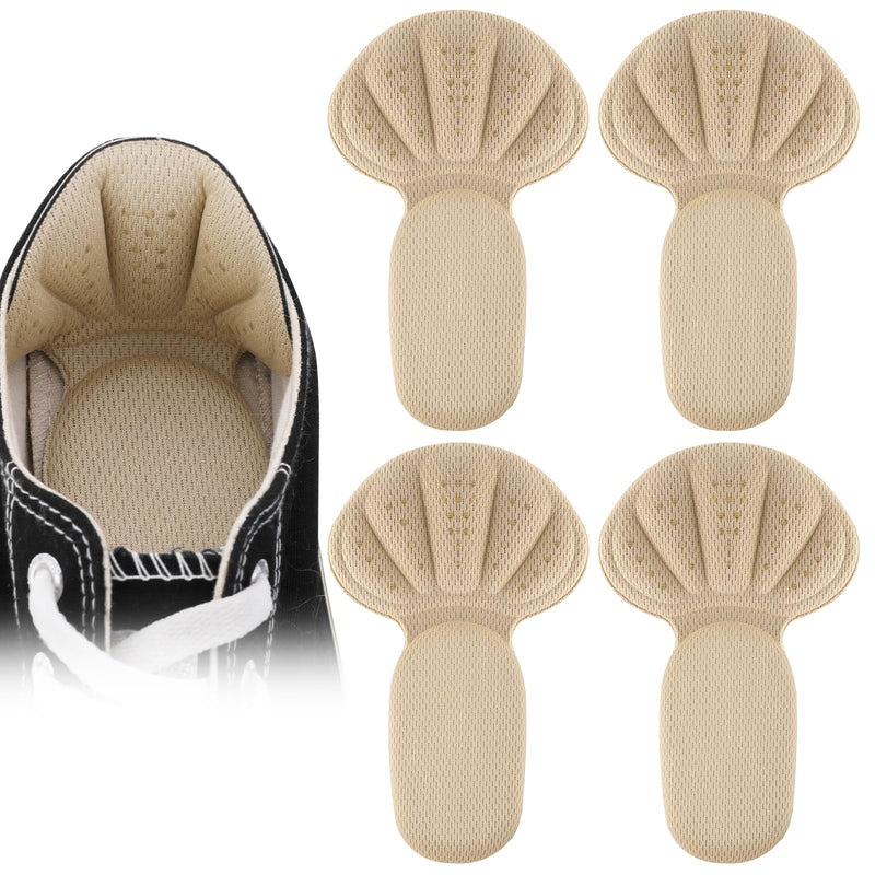 [Australia] - 2-in-1 foam heel pad heel grip shoe pad self-adhesive heel pad inserts for oversized shoes soft mesh heel grip pad thick insoles (Beige 2 pairs) Beige 2 pairs 