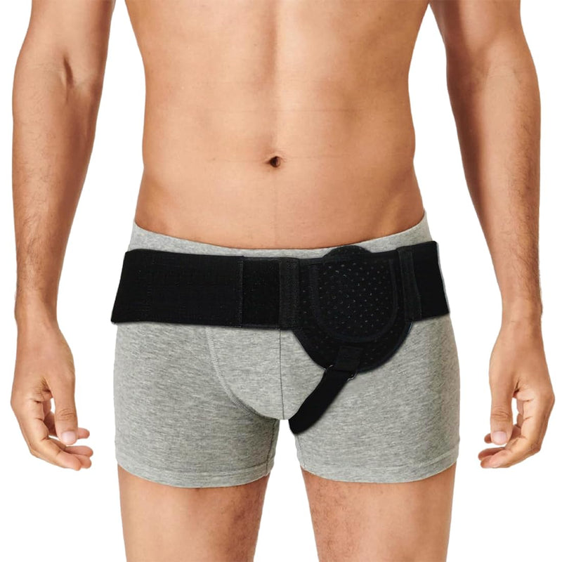 [Australia] - VURYAPI Inguinal Hernia Belt for Men and Women, Hernia Belt, Single-Sided Professional Inguinal Hernia Belt, Left or Right Side, Adjustable Hip Belt, Inguinal Hernia Support Band (Black 
