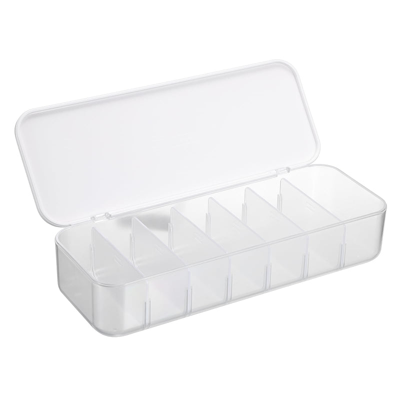 [Australia] - SUMTree Contact Lens Storage Organizer Cosmetic Storage Box with Lid Daily Contact Lens Case Disposable Contact Lens Dispenser Transparent Organizer for Dressing Table 7 Compartments 