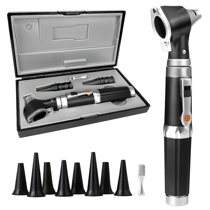 [Australia] - SCIAN Otoscope with Light, Ear Infection Detector and Bag Ear Scope, Includes Hard Plastic Case, Suitable for Children, Adults, Doctors, Pets, Available in Multiple Colors Black 