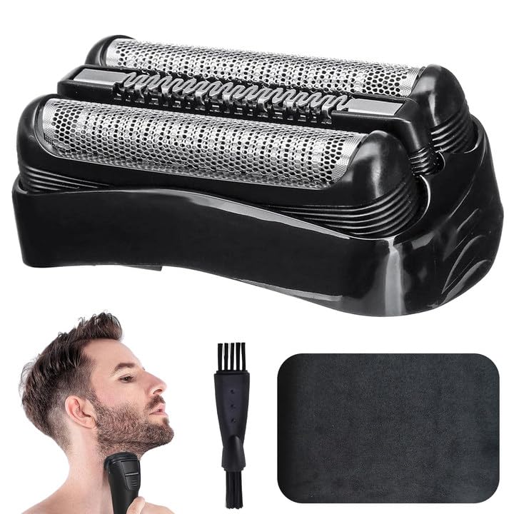 [Australia] - 21B shaving head compatible with Braun Series 3, electric shaver replacement shaving part compatible Braun S3, replacement head for razors for razors 21B comes with cleaning brush and cleaning cloth 