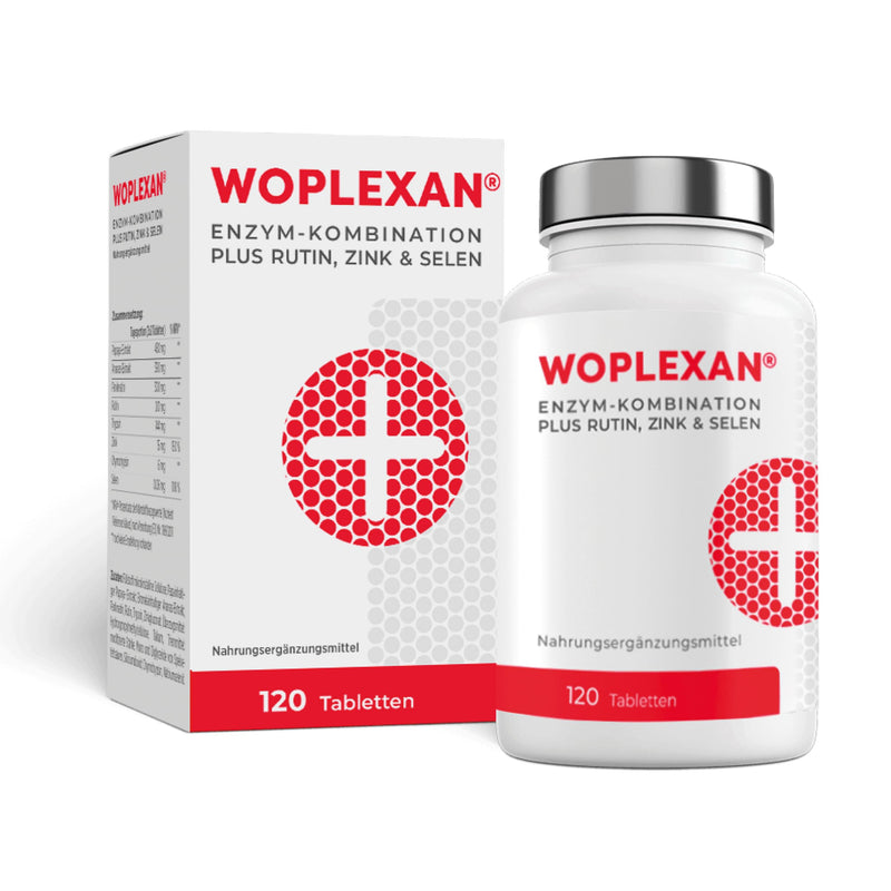 [Australia] - Woplexan enzyme combination - 6 high-dose enzymes (papain, bromelain, pancreatin, rutin, trypsin & chymotrypsin) - 120 tablets enteric-coated 120 pieces (pack of 1) 