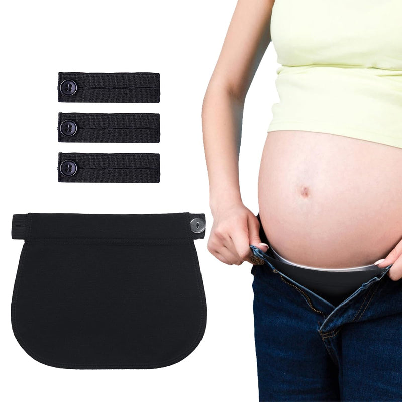 [Australia] - 4 piece waistband extension pregnancy trouser extension with button extension set, women's trouser waistband extension, jeans extension pregnancy for weight fluctuations and early pregnant women 