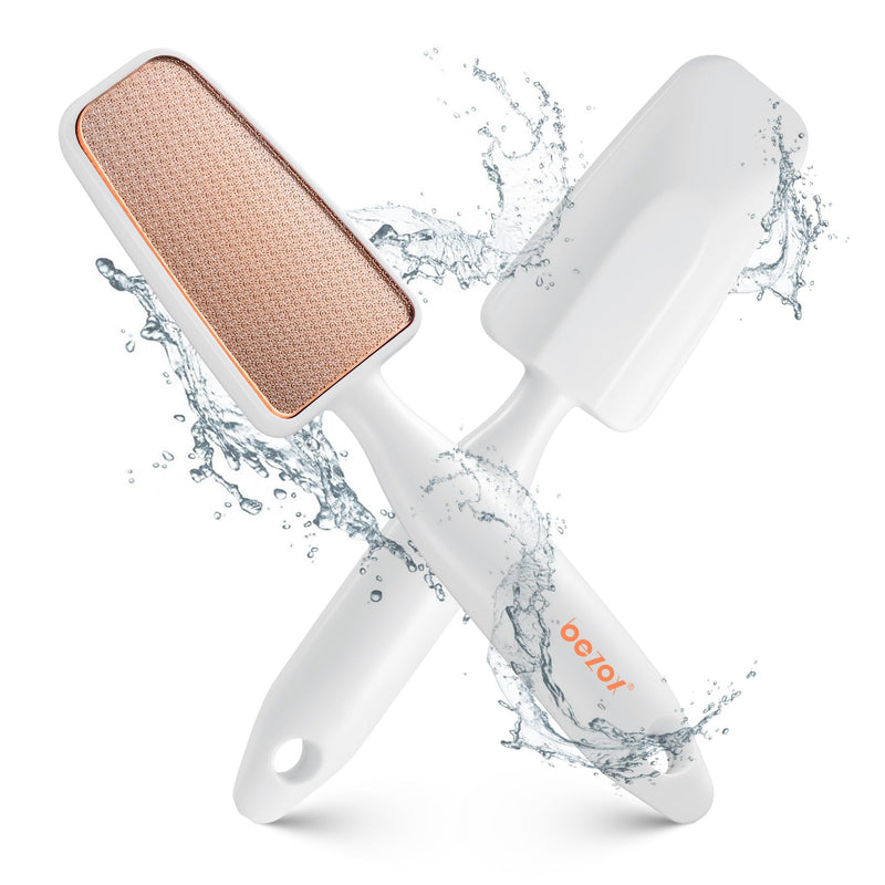 [Australia] - BEZOX Nano Glass Foot File and Callus Remover - Highly Effective Callus Remover Awaken Soft Smooth Feet - Durable Foot Scrubber, Long Lasting Foot Buffer - Comfortable Handle (White) White 