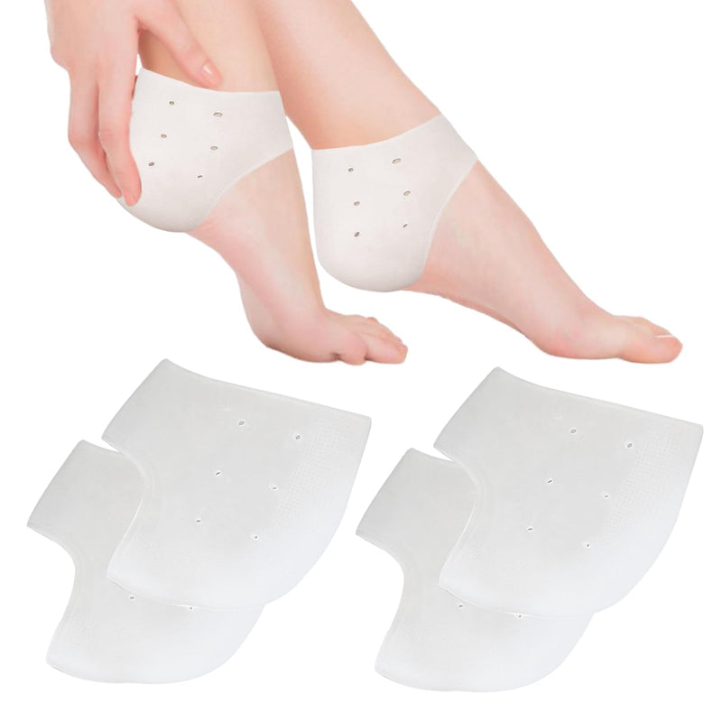 [Australia] - Pack of 4 Heel Protectors Silicone Heel Pads for Shoes Soft Gel Silicone Pads for Heel Pain Plantar Fasciitis Suitable for Heel Pain Dry Cracked Achilles Tendon Gel Pads 