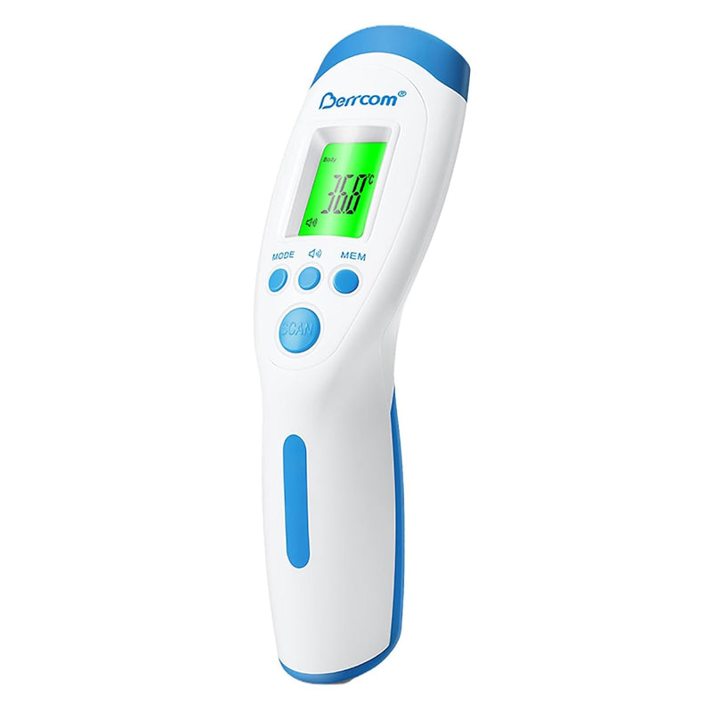 [Australia] - Berrcom Fever Thermometer Contactless Forehead Thermometer for Babies and Adults Infrared Digital Thermometer with Instant Reading, 3 Colors Fever Alarm, °C/°F Switch Fever Thermometer JXB-182 