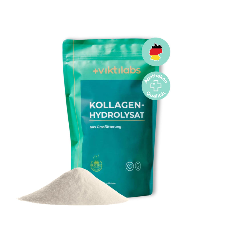 [Australia] - Viktilabs© - 100% pure collagen hydrolyzate from grass feeding | Collagen powder with 18 amino acids | Collagen Types 1, 2 & 3 | Without caffeine | Collagen powder laboratory tested | Collagen powder 500g 1 bag 