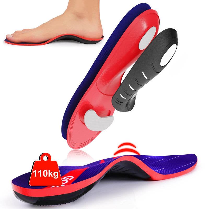 [Australia] - Orthopedic insoles for men and women, comfort work shoe insoles, orthopedic foot support for plantar fasciitis, flat feet, purple L purple L-EU44-46 (28-29.5cm) 