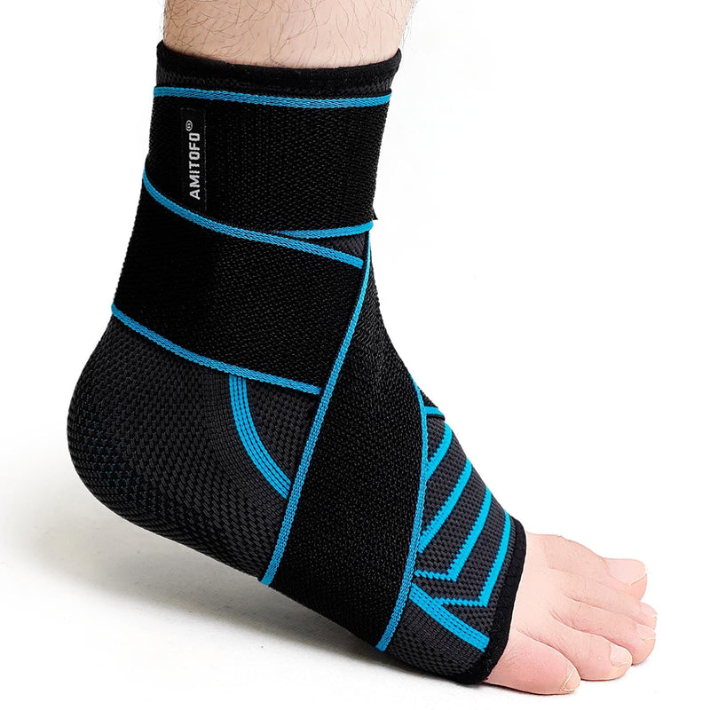[Australia] - PUTUO ankle bandage ankle bandage for plantar fasciitis: ankle bandage for heel spurs neuropathy orthopedic sports - ankle bandage for women men black blue 39-42 1 piece 