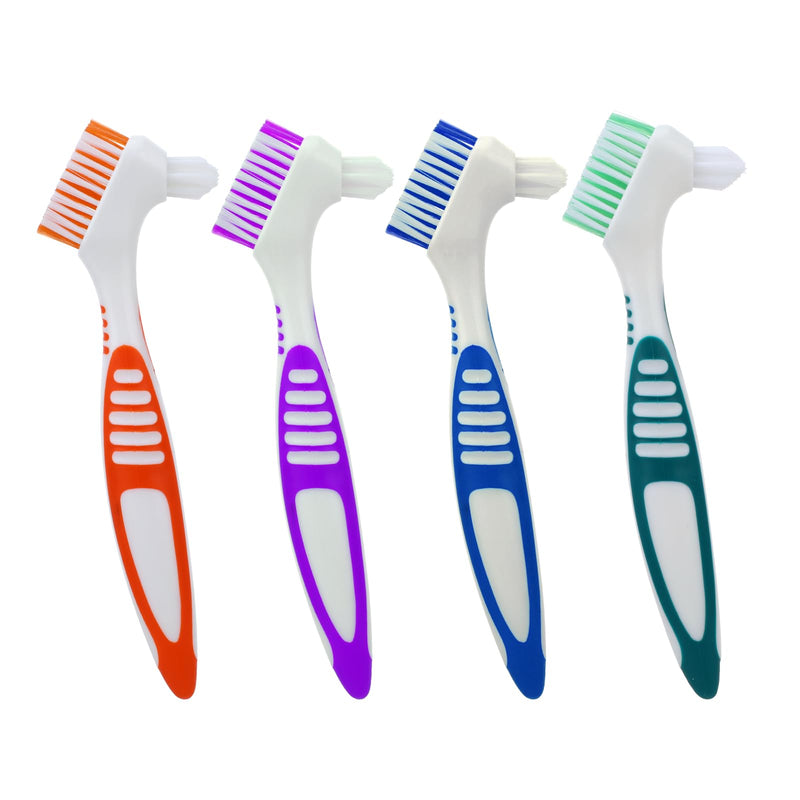 [Australia] - Giantree denture toothbrush, pack of 4 denture brushes, denture brush with double head, toothbrush with multi-layer bristles, dentures 