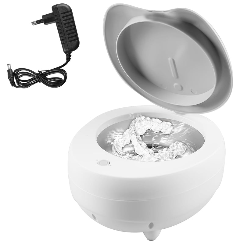 [Australia] - Ultrasonic cleaning device 48000Hz, 340ML ultrasonic cleaner, ultrasonic cleaner with ultrasonic bath, ultrasonic cleaner device for dentures, aligners, retainers, jewelry, toothbrush head, gray 