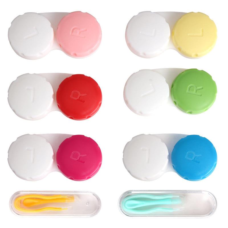 [Australia] - Contact lens case 6 pieces, contact lens remover set 2 pieces, leak-proof travel contact lens case set for home and travel, very easy to carry and can be easily stored in your pocket wallet 