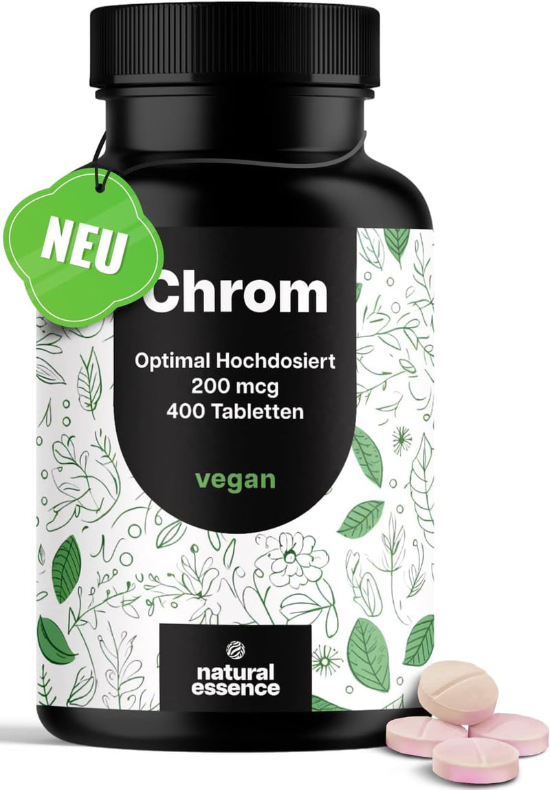 [Australia] - Chromium tablets made from chromium picolinate - 400 tablets in high doses with 200 mcg chromium per tablet - vegan and produced in Germany Original 
