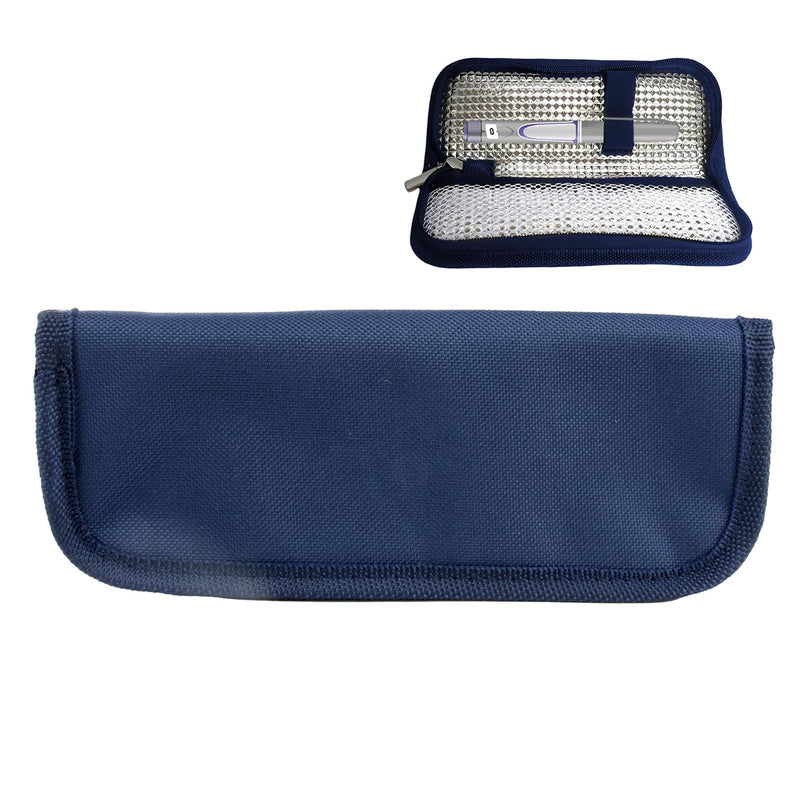 [Australia] - insulin cooler bag, diabetic case 18x8cm navy blue Oxford fabric, portable insulated medical travel cool box for diabetic accessories syringes, reusability and optimal protection 