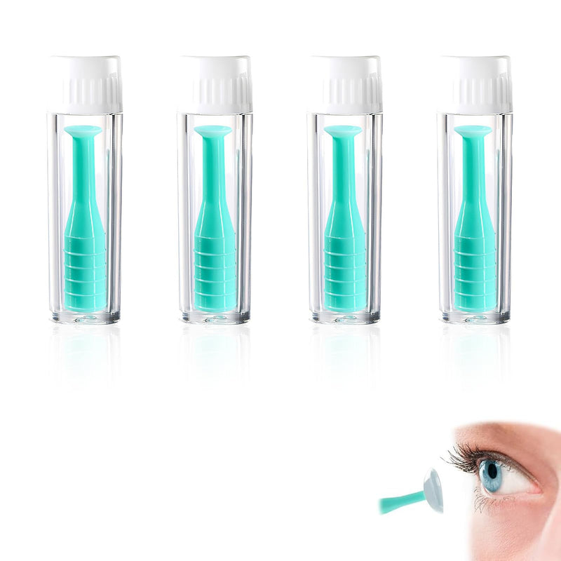 [Australia] - 4 pieces silicone contact lens remover, contact lens sucker soft lenses, contact lens suction cups, silicone contact lens remover set for hard and soft lenses, ideal for travel and everyday life 4 pieces 