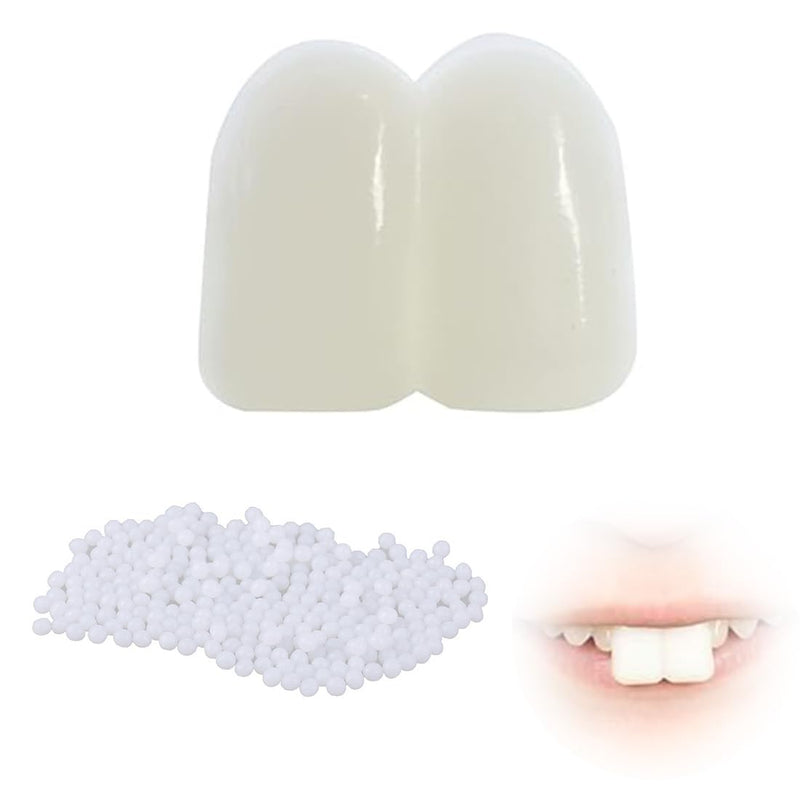 [Australia] - 100 g temporary tooth repair beads and 1 piece of fake braces, tooth repair set, adhesive tooth beads, dentures, temporary teeth, tooth filling material, thermal adhesive beads 