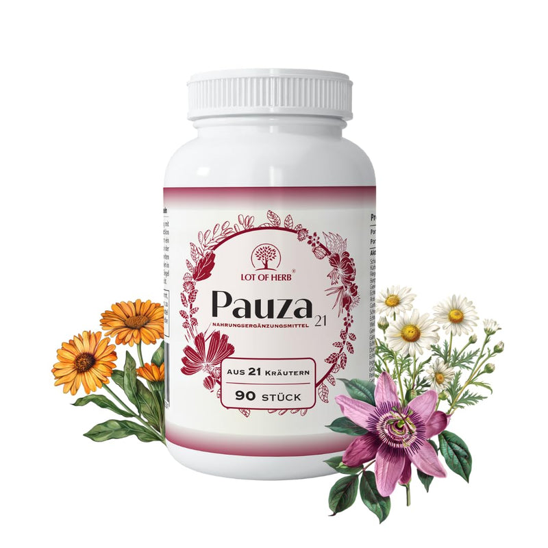 [Australia] - LOT OF HERB Pauza21 | Menopause Support Capsules | Natural Menopause Capsules | 21 Herbs for Mood Swings, Hot Flashes & Night Sweats | 90 capsules 