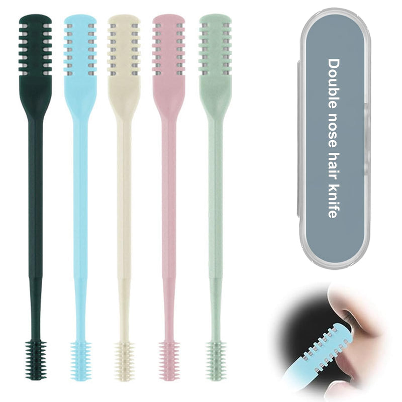[Australia] - Viechoes nasalizer, double-sided nose hair knife, 5 pieces 2-in-1 nasal hair cutter, nostril hair remover tool, portable nose hair trimmer, nose hair trimmer blade for men and women 5 