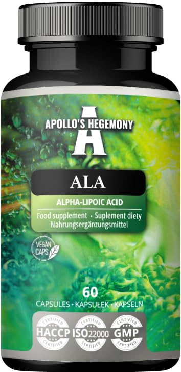 [Australia] - ALA (Alpha Lipoic Acid) 600 mg - 60 Vegan Capsules - Optimizes Glucose Management - Supports Mitochondrial Health - Two Month Supply - by Apollo's Hegemony 