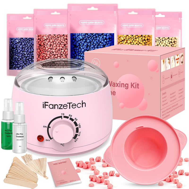 [Australia] - iFanzeTech Wax Machine Waxing Set Women: Wax Hair Removal - Wax Warmer Wax Device for Hair Removal with 5 Packs of Waxing Beads, Wax Machine Hot Wax Device Set for Home Salon 