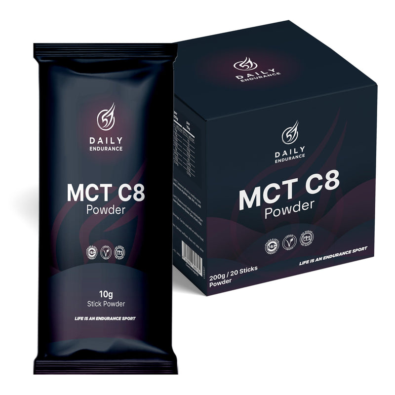 [Australia] - MCT oil powder - sticks - ketones & ketosis - MCT oil C8 - fiber - no additives, no sugar - vegan - 20 sticks of 10 g each - neutral in taste - Daily Endurance 