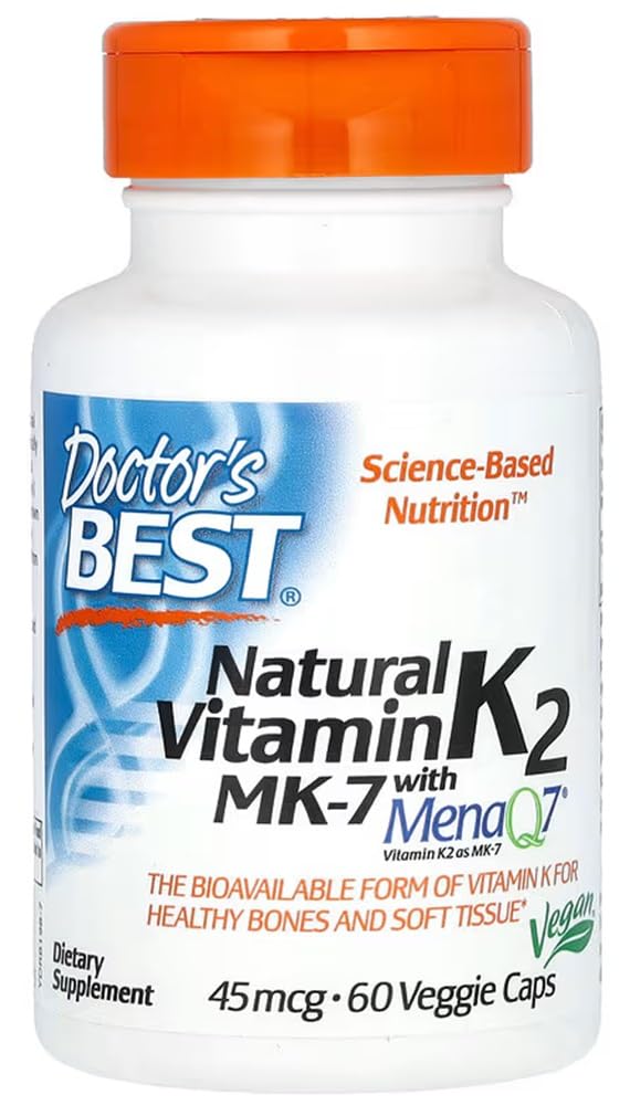 [Australia] - Doctor's Best - Natural Vitamin K2 MK7 with MenaQ7 | Supports Bone Health - 45mcg, 60 vegan capsules 