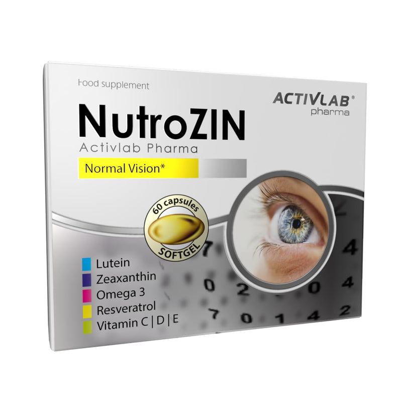 [Australia] - Activlab Pharma NutroZIN – 60 capsules for eye health | Supports vision with Omega-3, Lutein, Resveratrol & Vitamins C, D, E | Reduces eye fatigue & protects against retinal degeneration 