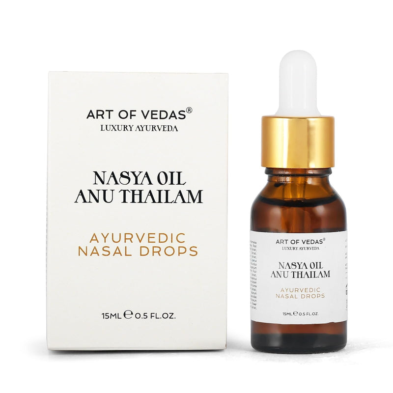 [Australia] - Art of Vedas Nasya Oil/Anu Thailam - 15ML Ayurvedic Nose Drops - High-quality Nasya oil for cleansing and well-being, relief from allergies and nasal congestion, traditional Ayurveda formula 