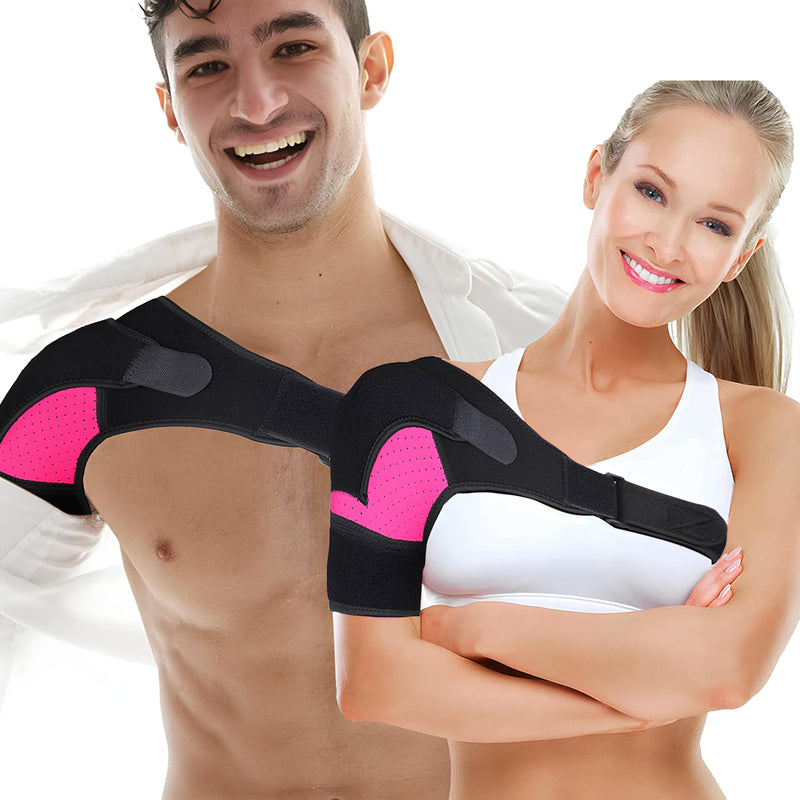 [Australia] - Winyoher Adjustable Shoulder Brace Made of Breathable Neoprene for Stability and Pain Relief for Men and Women, Shoulder Support Gentle Support for Left/Right Pink 