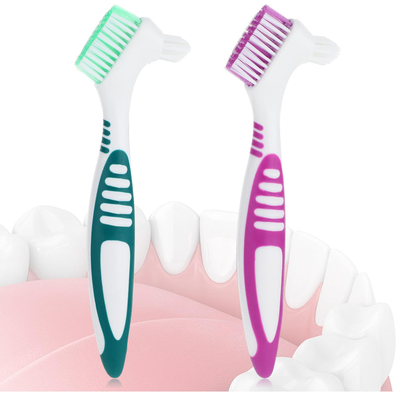 [Australia] - COMNICO denture brushes, 2-piece denture cleaning brush, high-quality hygiene denture toothbrushes for denture care, multi-layer soft bristles denture brush for denture care 