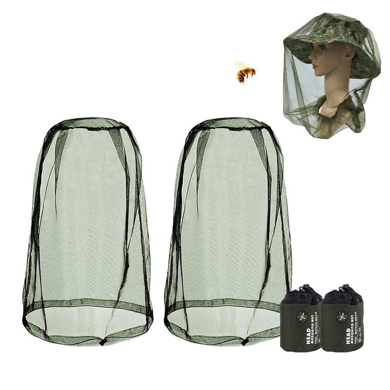 [Australia] - YIUWOD 2 pieces mosquito net head - hat with mosquito net - mosquito protection head - suitable for fishing, gardening, camping, hiking, pest control, comes with carrying bag 