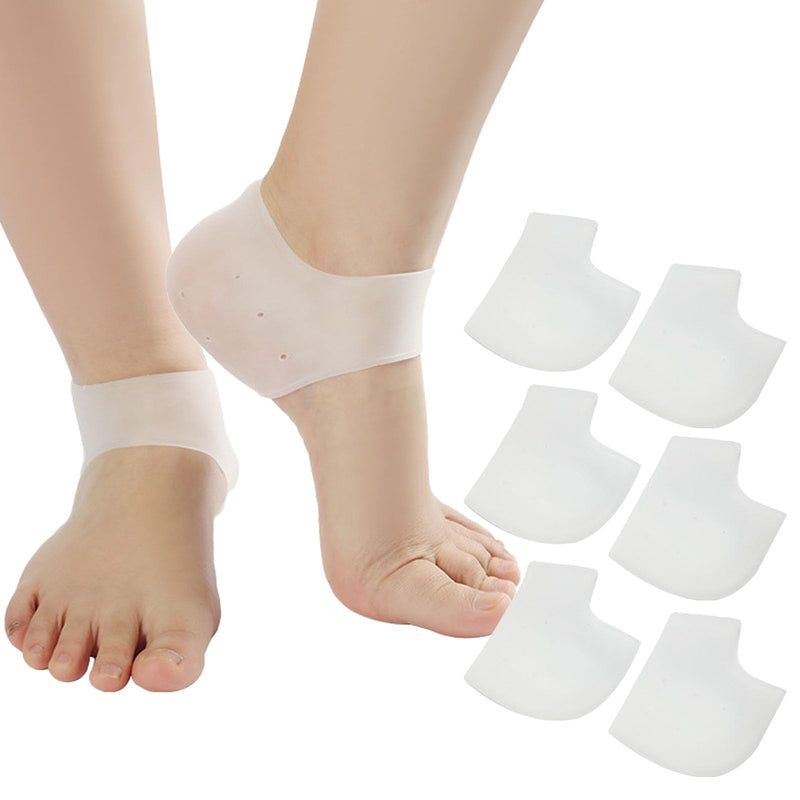 [Australia] - 3 pairs of gel heel protection silicone pads, heel pads for shoes, heel sleeves plantar fasciitis inserts, suitable for heel spurs, plantar fasciitis, heel pain, dry cracks and other symptoms 