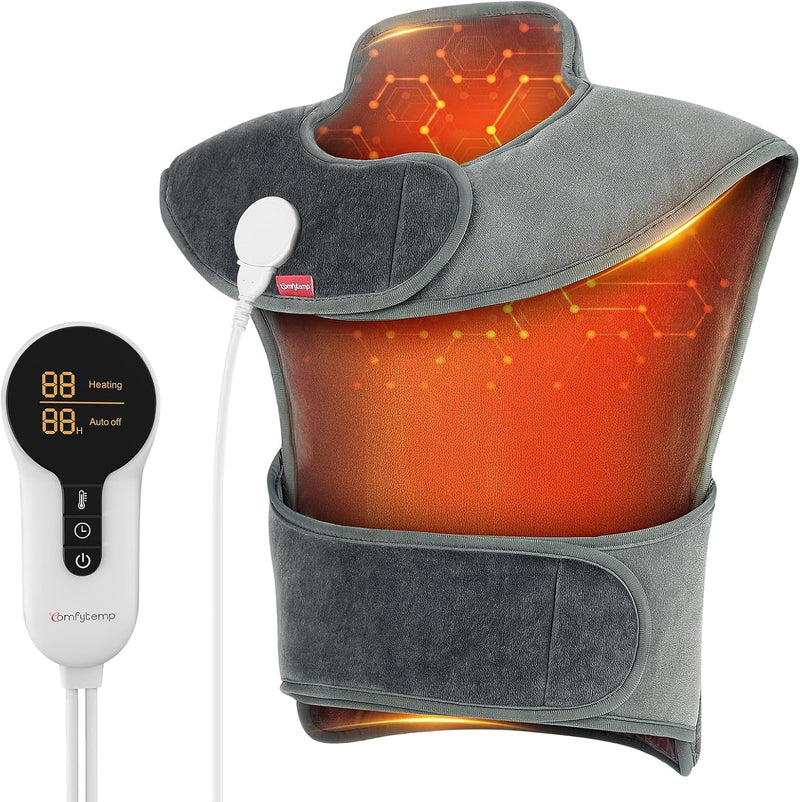 [Australia] - Comfytemp infrared weighted heating pad for neck, shoulder and upper back, 1.1 kg heat pad with 6 heat levels 1-3 h automatic switch-off, 57x50cm Electric upper body warmer Machine washable 57 x 50 cm 