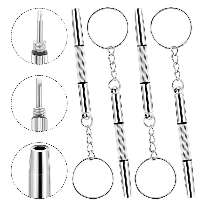 [Australia] - Pack of 4 Glasses Screwdrivers Mini Glasses Screwdriver Stainless Steel Screwdriver Precision Glasses Screwdriver 3 in 1 Glasses Screwdriver Portable Glasses Screwdriver Set for Watch Repair 