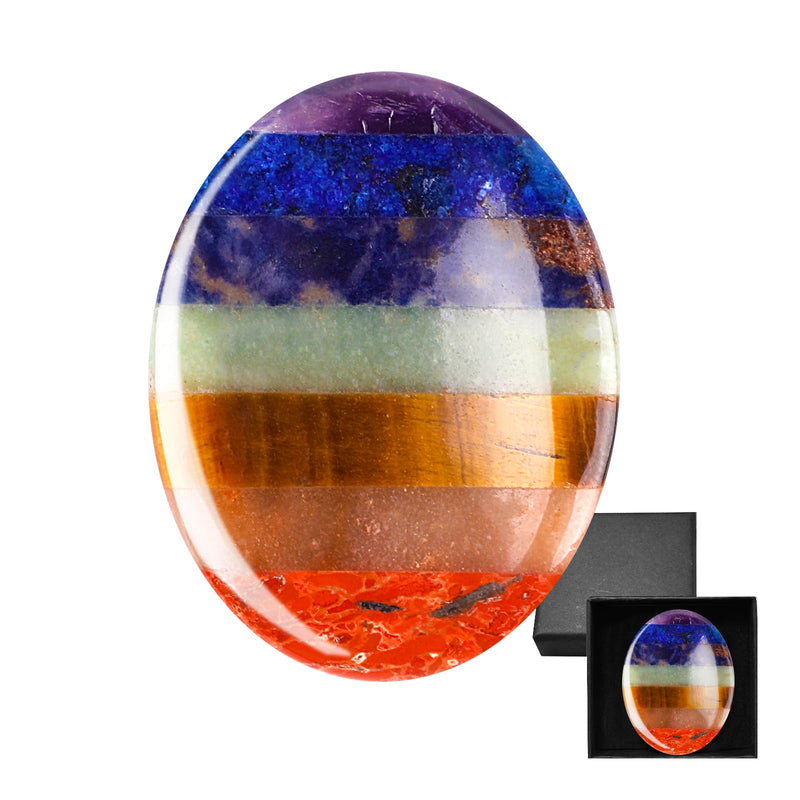 [Australia] - Chakra Crystals Stone, Thumb Worry Gemstones Healing Stones, Natural Polished Oval Hand Flatterer Stone, for Meditation Yoga Relief Collecting 