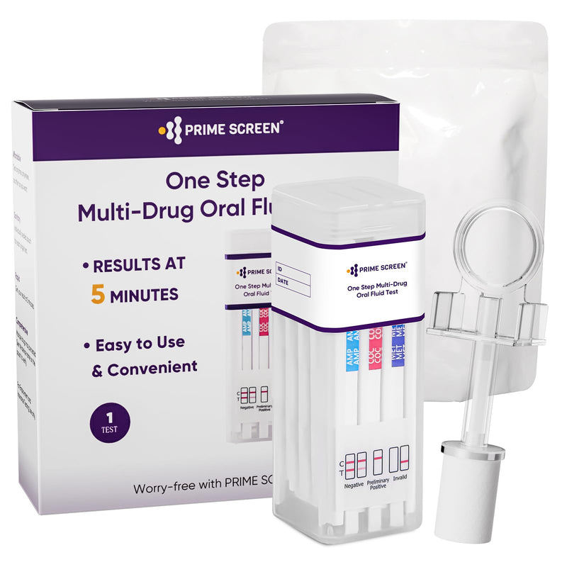 [Australia] - Prime Screen Saliva Drug Test 7 in 1 THC Saliva Test Rapid Drug Test Kit for Cannabis, Cocaine, Amphetamines, Opiates, Oxycodone, Phencyclidine, Methamphetamine Drug Test 