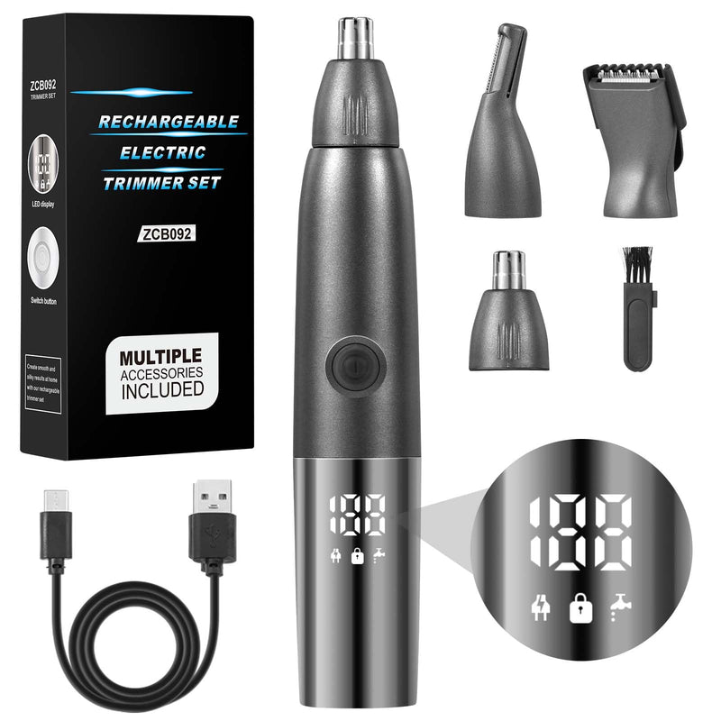 [Australia] - Brencco Nose Hair Trimmer Men, 4 in 1 Nose Hair Trimmer Men Women Nose Hair Trimmer USB Rechargeable Nose Trimmer IPX7 Waterproof Nose Hair Trimmer for Nose, Ears, Eyebrows, Face 