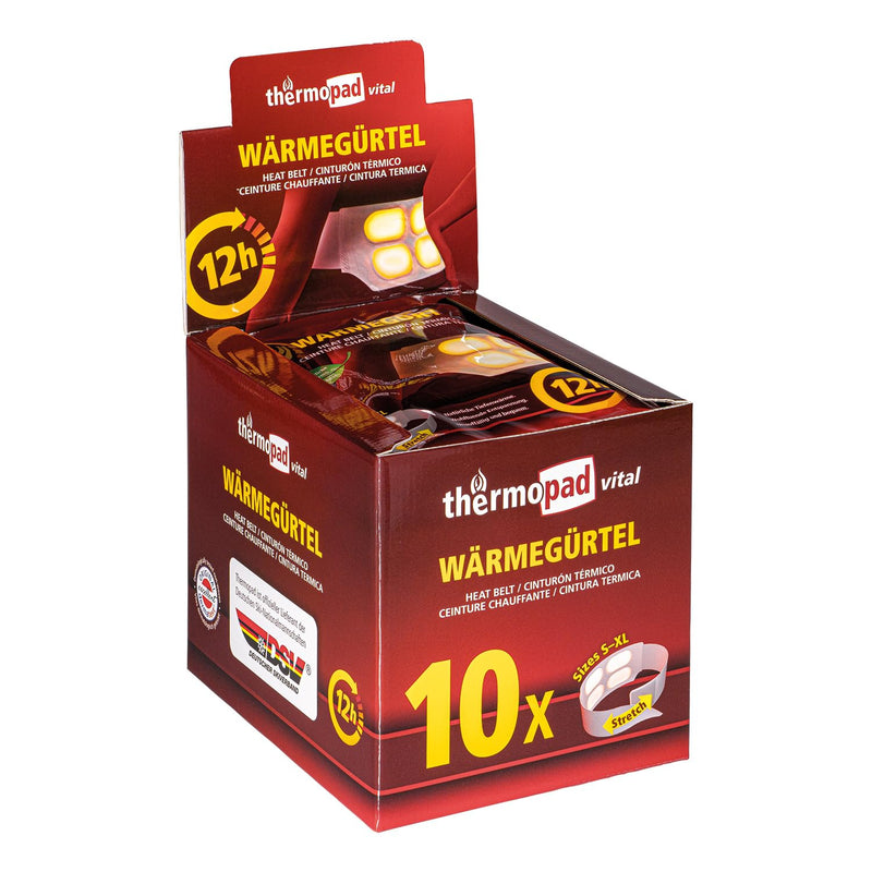 [Australia] - Thermopad heat belt GR. S-XL (stretch/Velcro) – THE ORIGINAL: 3 or 10 heat belts for 12 hours I Heat belt made of extra warm heat patches/heat pads – kidney warmers/back warmers 10 pieces 