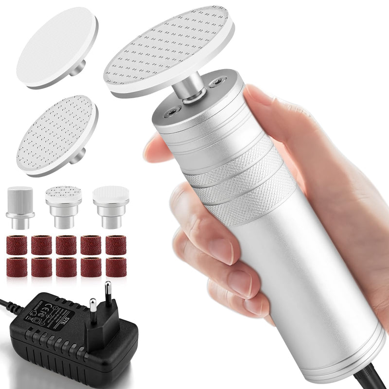 [Australia] - Electric Callus Remover Adjustable Speed Professional Callus Remover Electric with Nano Glass for Dead Hard Skin, 2 in 1 for Foot and Hand Care Silver 