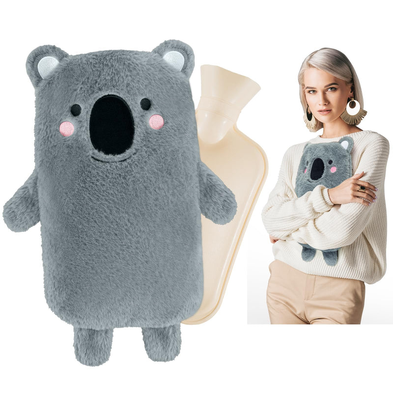 [Australia] - Large hot water bottle with soft cover - plush hot water bottle with fluffy 2L, hot water bottles with hand warmer, bed bottle for women, men and children. Koala large hot water bottle 