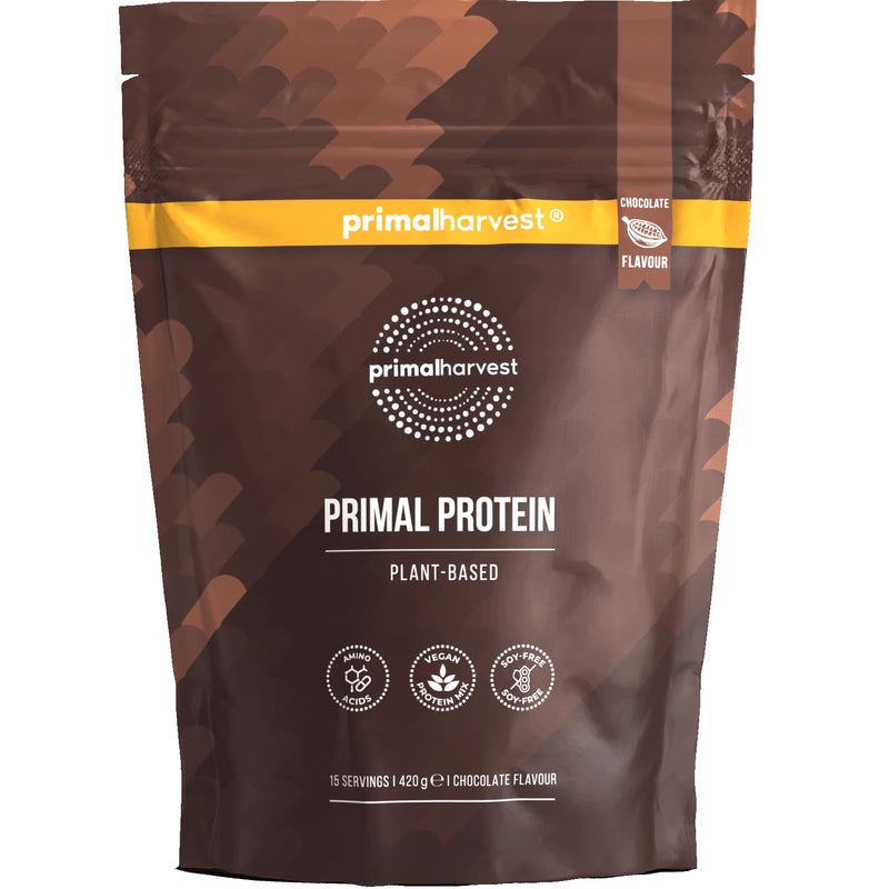 [Australia] - Primal Harvest Primal Protein – Vegan Protein Powder Made from Fava Beans, Chickpeas & Rice – 20g Protein Per Serving – Delicious Chocolate Flavor – 30 Day Supply 