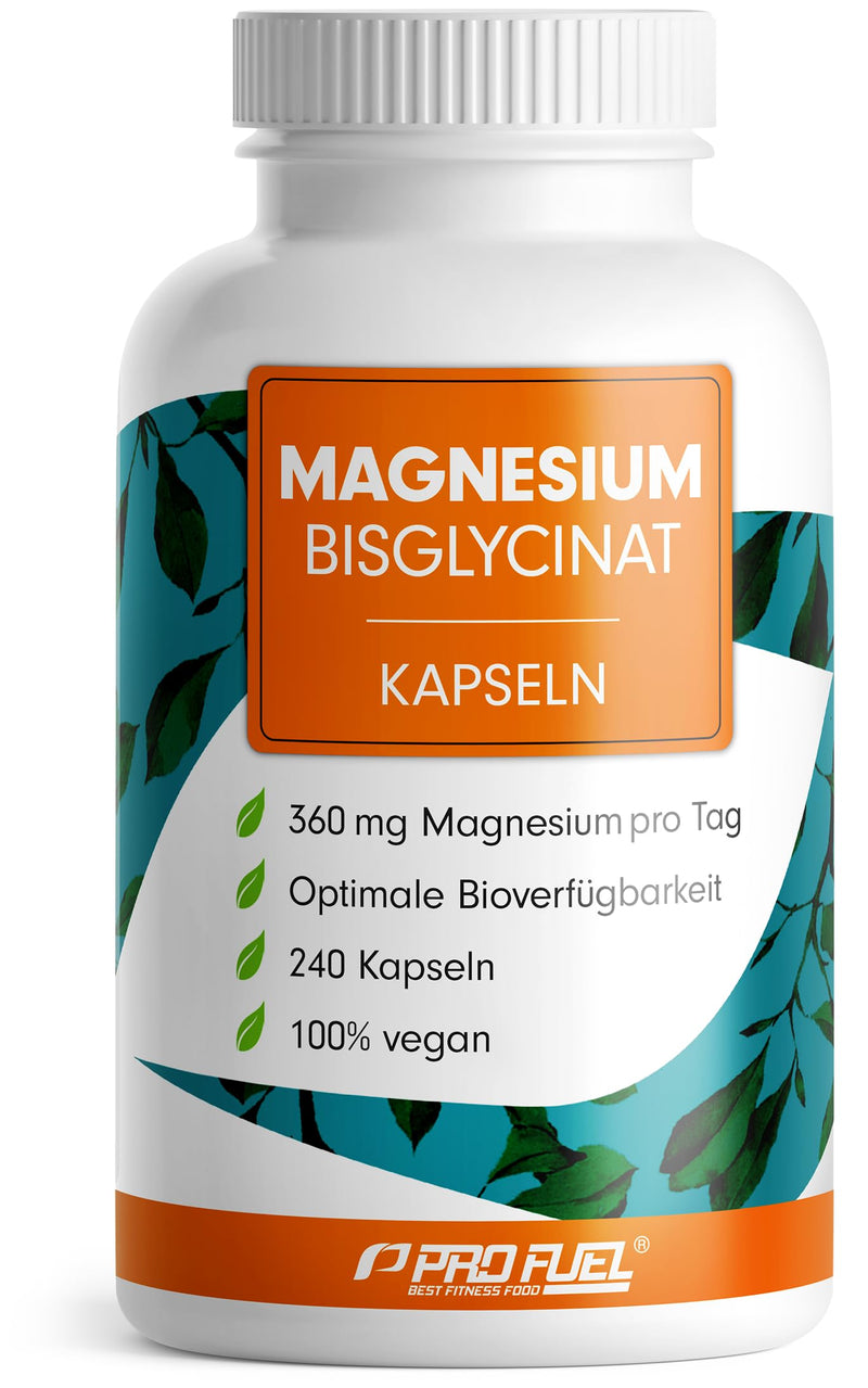 [Australia] - Magnesium bisglycinate capsules 240x - optimally high dose & bioavailable - 360 mg magnesium per day - laboratory tested with certificate - 100% vegan - supply for 80 days 1x 240 capsules 